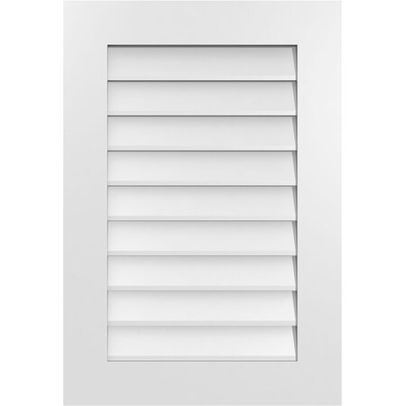 Ekena Millwork Vertical Surface Mount PVC Gable Vent: Non-Functional, w/ 3-1/2"W x 1"P Standard Frame, 22"W x 32"H GVPVE22X3201SN